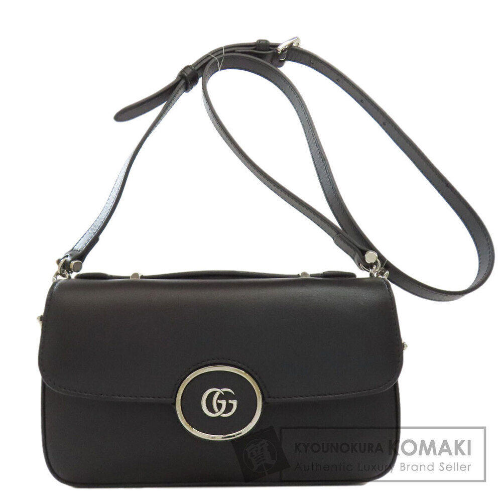 GUCCI GG Shoulder Bag Black Leather